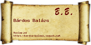 Bárdos Balázs névjegykártya