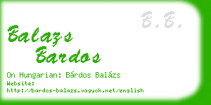 balazs bardos business card